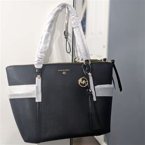 michael kors leather topzip tote|Michael Kors sullivan tote large.